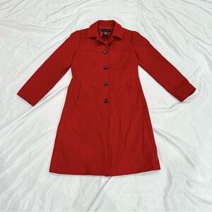 Banana Republic Red Single-Breasted Wool Coat